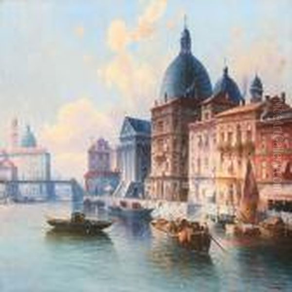 Canal Scene Fromvenice Oil Painting by Karl Kaufmann