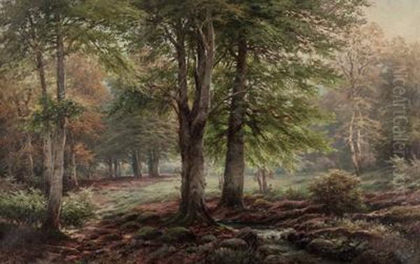 Waldlandschaft Oil Painting by Karl Kaufmann