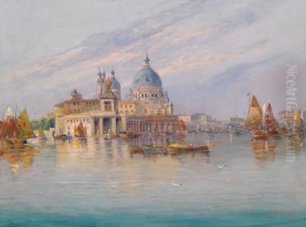 Blick Auf Den Canal Grande Und Santa Mariadella Salute Oil Painting by Karl Kaufmann