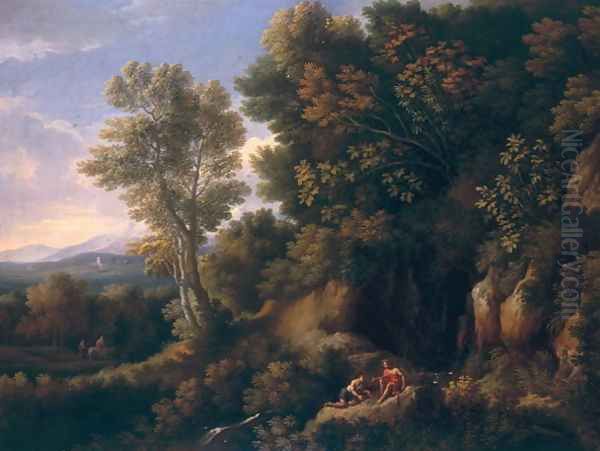 Landscape with a spring Oil Painting by Jan Frans Van Bloemen (Orizzonte)