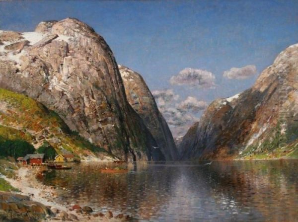 Fjord Oil Painting by Karl Kaufmann