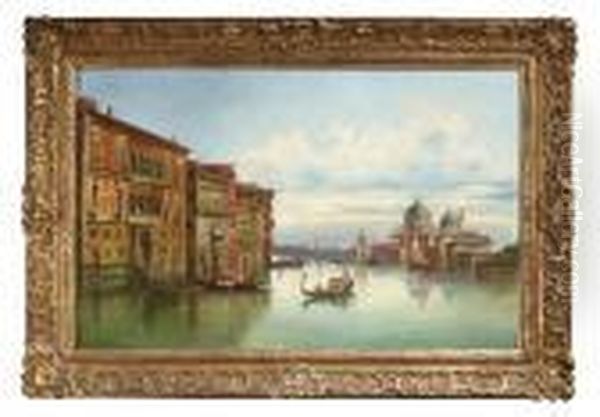 Der Canal Grande In Venedig Mit 
Blick Auf Die Dogana Und Die Kirche Sata Maria Della Salute Oil Painting by Karl Kaufmann