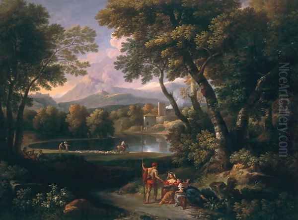 Landscape with a Lake Oil Painting by Jan Frans Van Bloemen (Orizzonte)