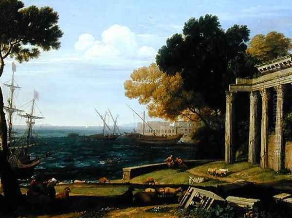 View of the Sea, Port and Amphitheatre of Pola Oil Painting by Jan Frans Van Bloemen (Orizzonte)