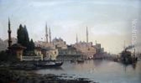 View Of Constantinople Oil Painting by Karl Kaufmann