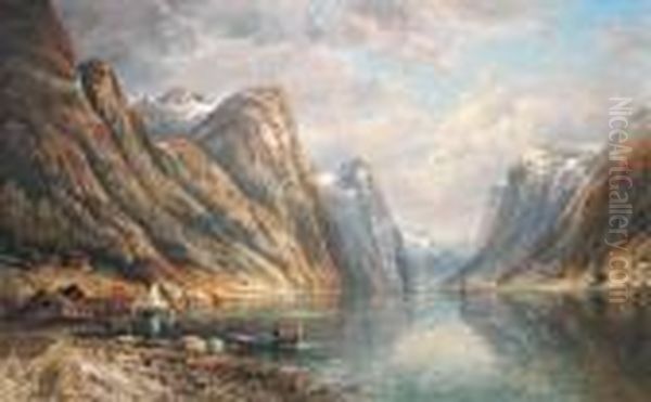 Fjordlandschaft An Einem Sommertag Oil Painting by Karl Kaufmann