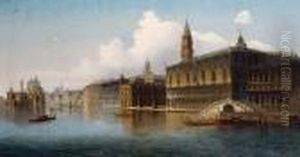 The Doge's Palace And The Waterfront In Venice Oil Painting by Karl Kaufmann