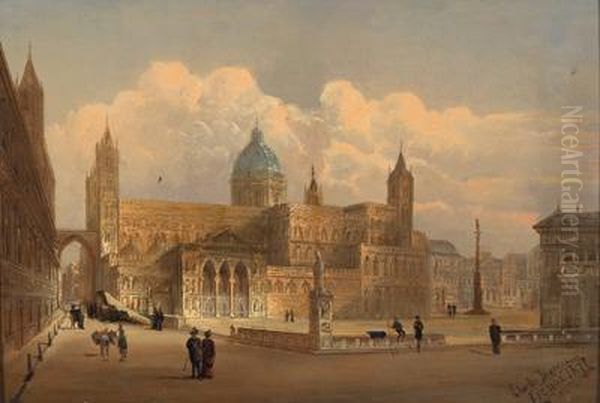 Blick Auf Die Kathedrale Vonpalermo Oil Painting by Karl Kaufmann