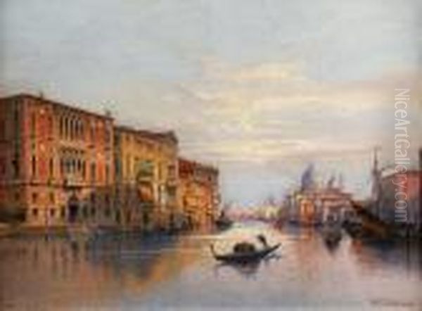 Le Grand Canal E Venise Oil Painting by Karl Kaufmann