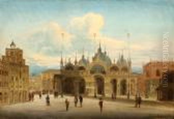 The Basilica Of San Marco In Venice Oil Painting by Karl Kaufmann