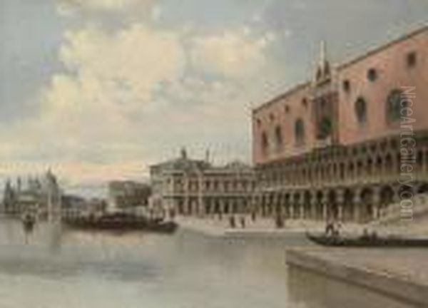 Before The Doge's Palace, Venice Oil Painting by Karl Kaufmann