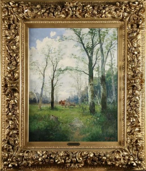 Sommarlandskap Med Hastekipage Oil Painting by Karl Kaufmann