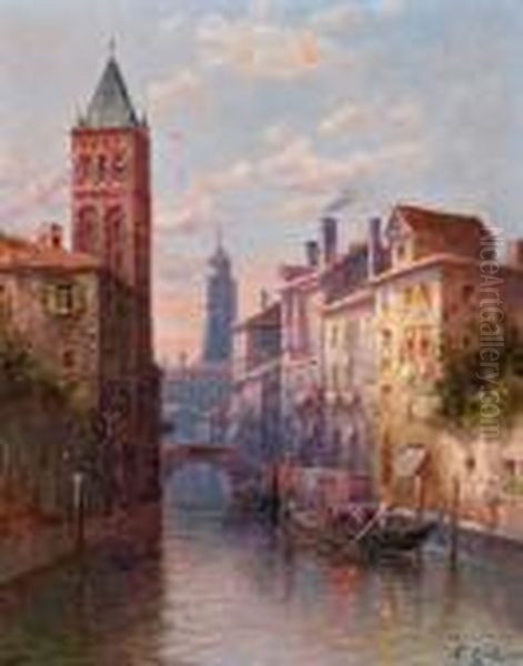 Ein Kanal In Venedig Oil Painting by Karl Kaufmann