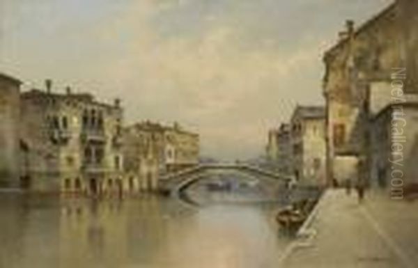 Venezianischer Kanal. Oil Painting by Karl Kaufmann