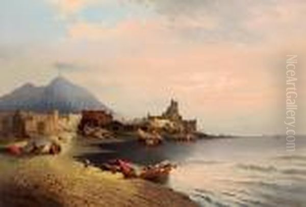 Torre Del Greco Sul Golfo Di Napoli Oil Painting by Karl Kaufmann