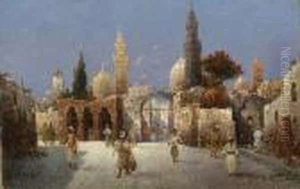 Phantasieansicht Einer
 Orientalischen Stadt. Oil Painting by Karl Kaufmann