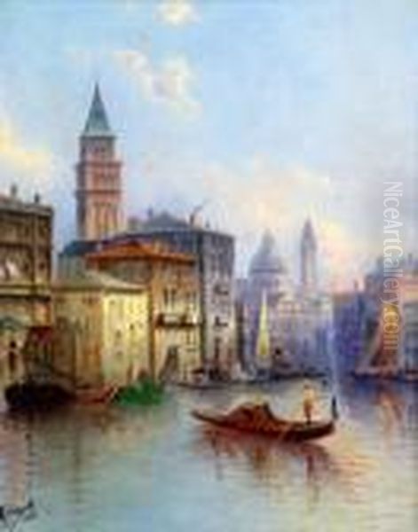 Wien Gondel Auf Dem Canale Grande Invenedig Oil Painting by Karl Kaufmann