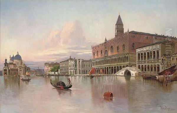 Before The Doge's Palace, Venice Oil Painting by Karl Kaufmann