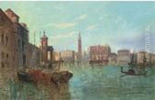 Venice Towards Piazza San Marco, A Capriccio Oil Painting by Karl Kaufmann