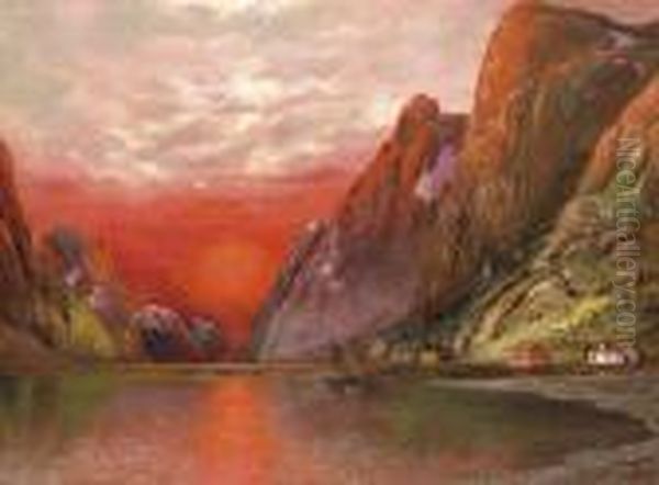 Fjord Naplementeben Oil Painting by Karl Kaufmann