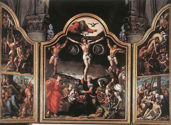 Altarpiece of Calvary c. 1534 Oil Painting by Bernaert van Orley