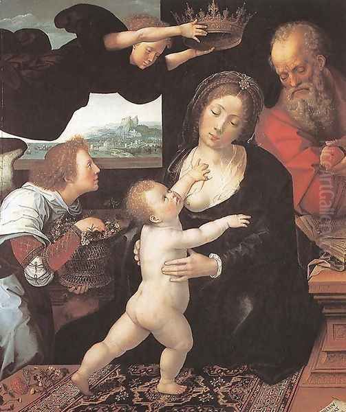 Holy Family 1522 Oil Painting by Bernaert van Orley