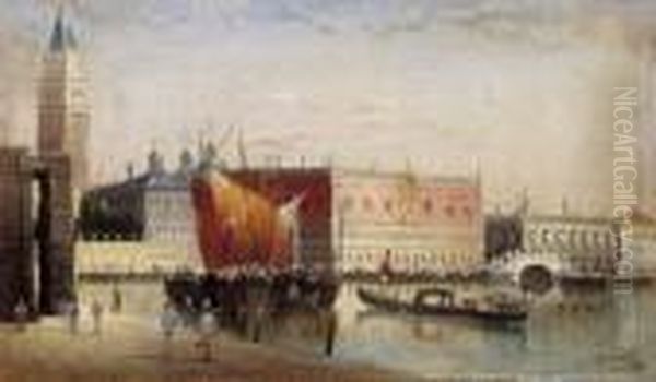 The View Of Venice With The Doge Palace Oil Painting by Karl Kaufmann