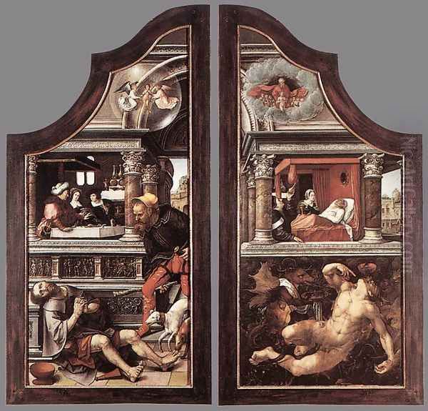 Triptych of Virtue of Patience (closed) 1521 Oil Painting by Bernaert van Orley