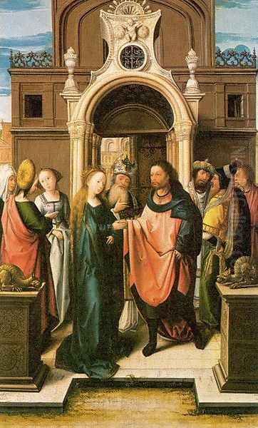 The Marriage of the Virgin 1513 Oil Painting by Bernaert van Orley