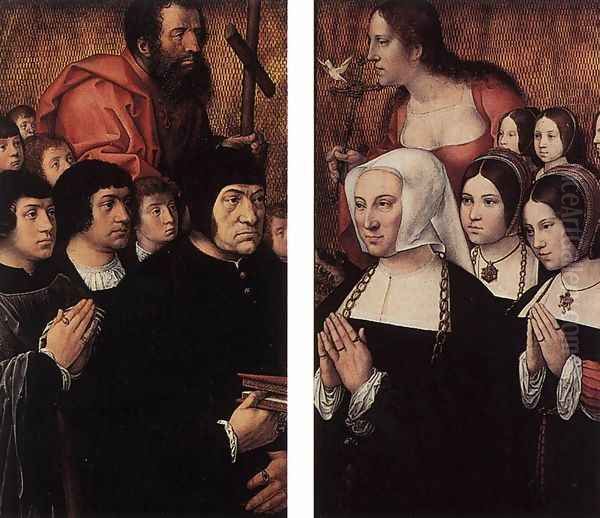 Haneton Triptych (wings) Oil Painting by Bernaert van Orley