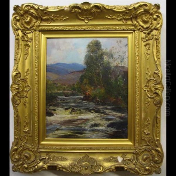 Highland Stream Oil Painting by Archibald Kay