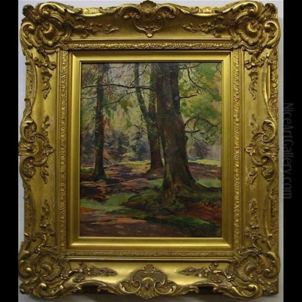 Shadows In The Forest Oil Painting by Archibald Kay