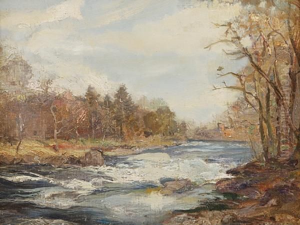 River Scene Oil Painting by Archibald Kay