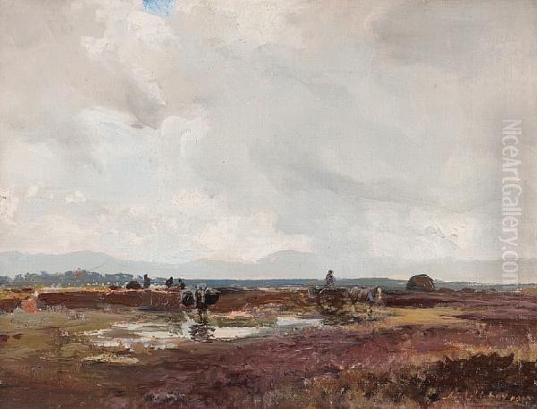 The Peat Cutters Oil Painting by Archibald Kay