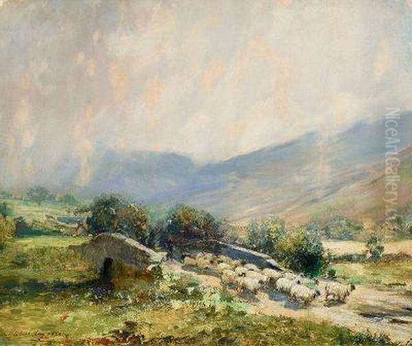 Schafe In Den Highlands Oil Painting by Archibald Kay