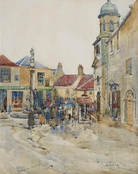 Street Orator, Market Cross,inverkeithing Oil Painting by Archibald Kay