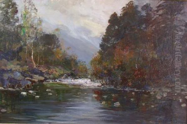 The River Lenny Oil Painting by Archibald Kay