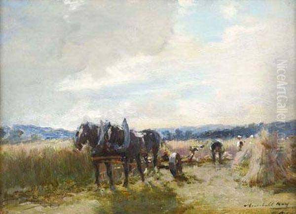 Hay Making Oil Painting by Archibald Kay