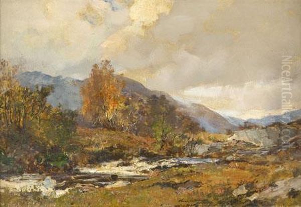 On The River Chon, Aberfoyle Oil Painting by Archibald Kay