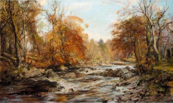 Falls Of Leny, Trossachs Oil Painting by Archibald Kay