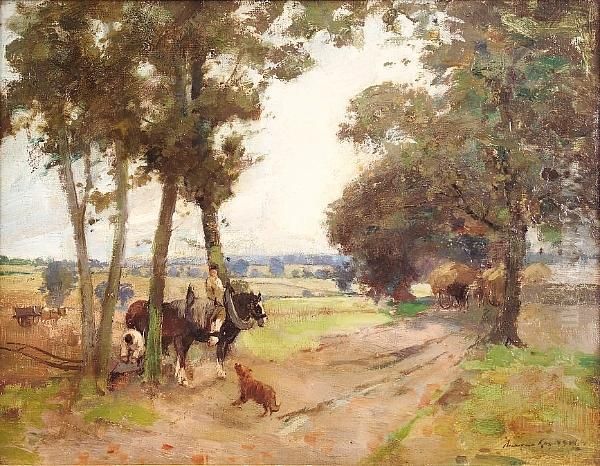 The Plough Team Oil Painting by Archibald Kay