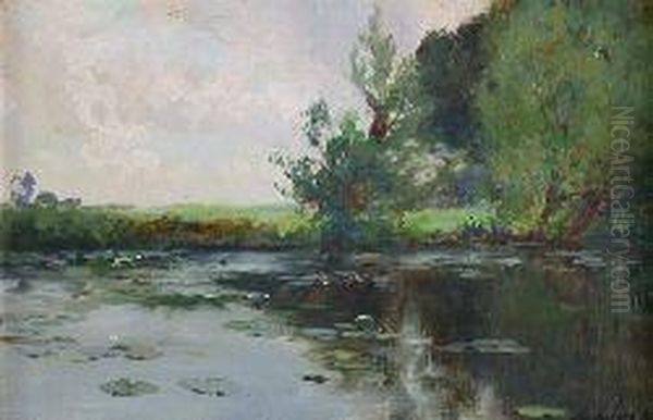 The Lily Pond Oil Painting by Archibald Kay