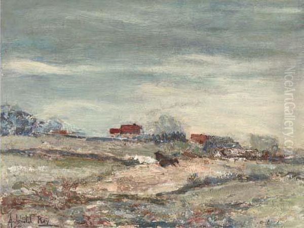 Houses On A Moor Oil Painting by Archibald Kay