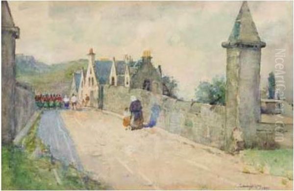 Approaching Stirling Castle Oil Painting by Archibald Kay