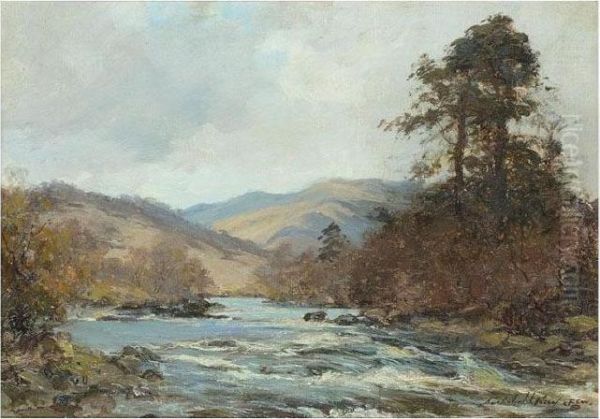 Falls Of Dochart Oil Painting by Archibald Kay