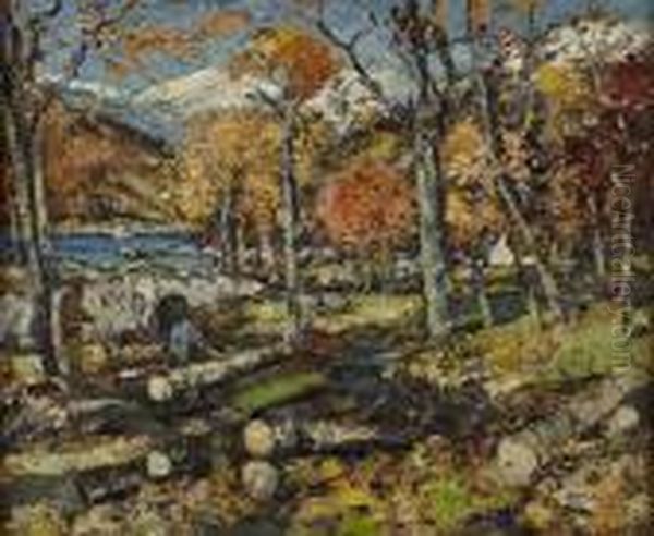 Autumnal Landscape Oil Painting by James Kay