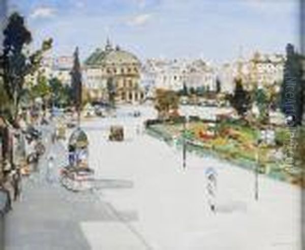 La Place Gambetta, Le Havre Oil Painting by James Kay