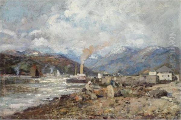 The Steamer, Helensburgh Oil Painting by James Kay