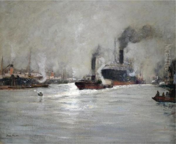 On The Clyde Oil Painting by James Kay