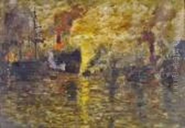 River Scene. Oil Painting by James Kay